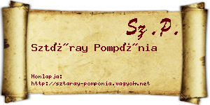Sztáray Pompónia névjegykártya
